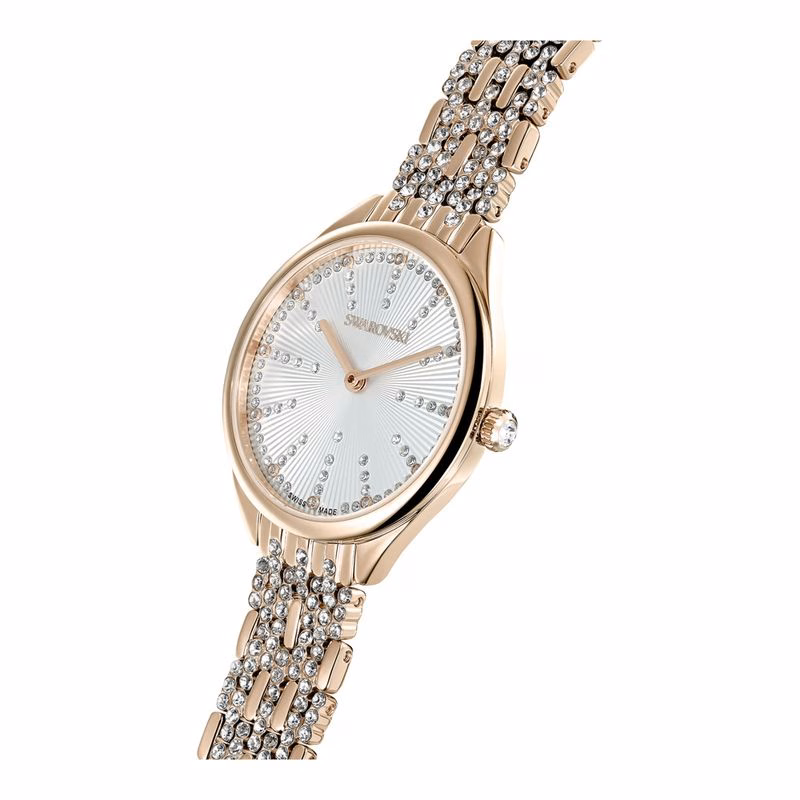 Attract Uhr, Metallarmband, Weiß, Goldfarbenes PVD