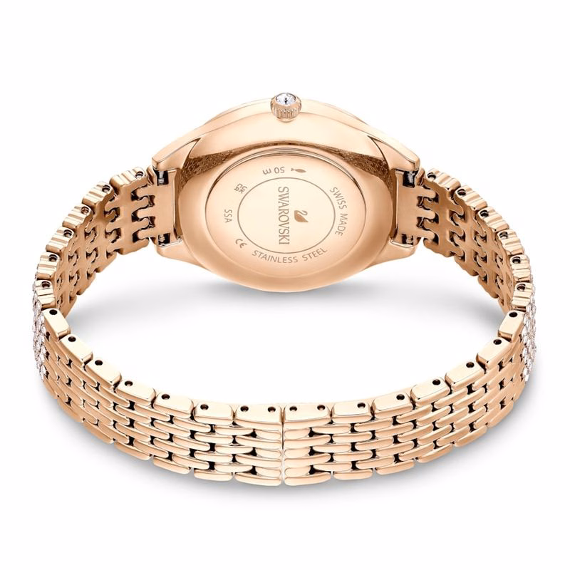 Attract Uhr, Swiss Made, Pavé-Beschichtung, Metallarmband, Roségoldfarben, Roségoldfarbenes Finish