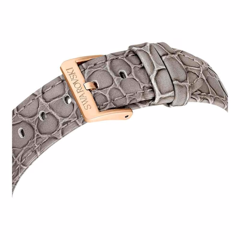 Octea Chrono Uhr, Swiss Made, Lederarmband, Grau, Roségoldfarbenes Finish