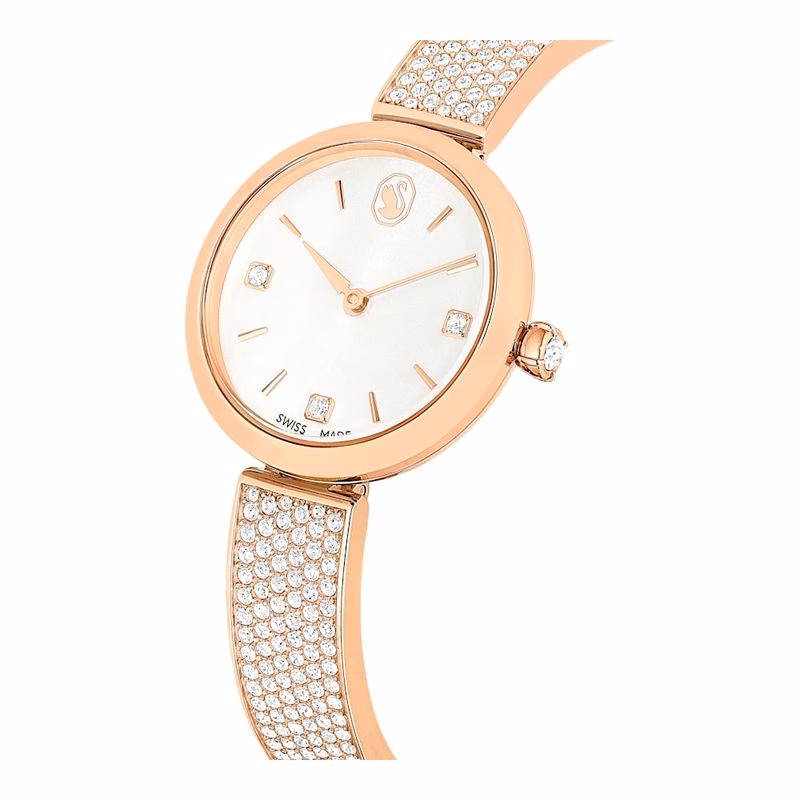 Illumina-Uhr, Swiss Made, Metallarmband, Roségoldfarben, Roségoldfarbenes Finish