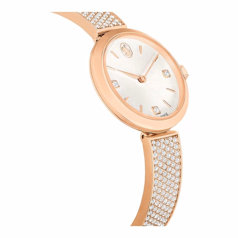 Illumina-Uhr, Swiss Made, Metallarmband, Roségoldfarben, Roségoldfarbenes Finish