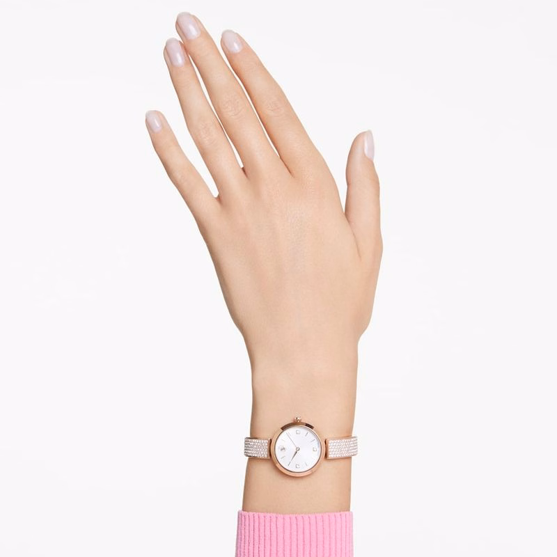 Illumina-Uhr, Swiss Made, Metallarmband, Roségoldfarben, Roségoldfarbenes Finish