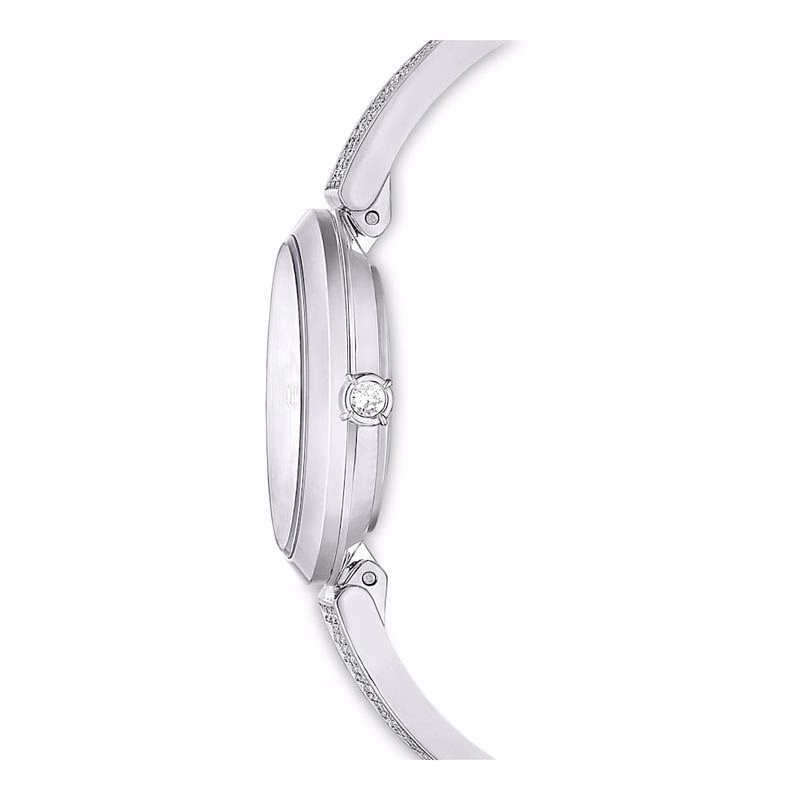 Illumina-Uhr, Swiss Made, Metallarmband, silberfarben, Edelstahl