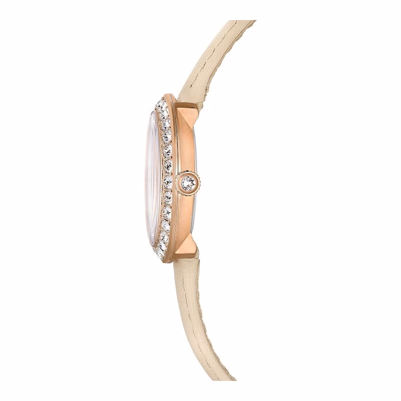 Certa Uhr, Swiss Made, Lederarmband, Beige, Roségoldfarbenes Finish