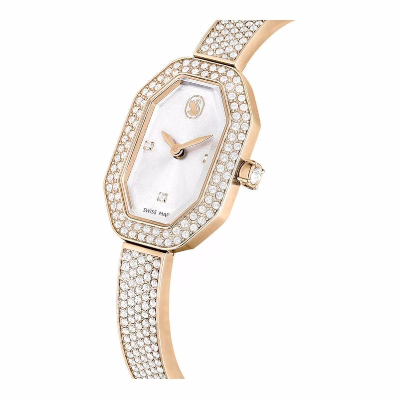 Dextera Armreifuhr, Swiss Made, Metallarmband, goldfarben, champagnerfarbenes Finish