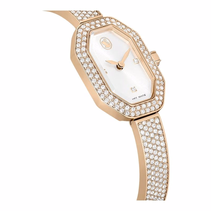 Dextera Armreifuhr, Swiss Made, Metallarmband, goldfarben, champagnerfarbenes Finish