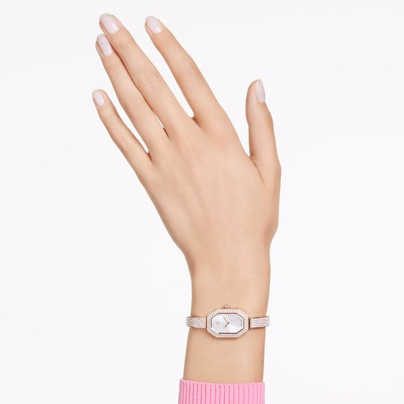 Dextera Armreifuhr, Swiss Made, Metallarmband, goldfarben, champagnerfarbenes Finish