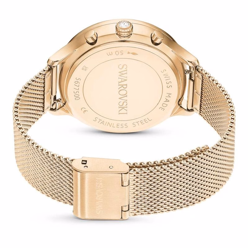 Nova Chrono Uhr, Swiss Made, Metallarmband, goldfarben, champagnerfarbenes Finish