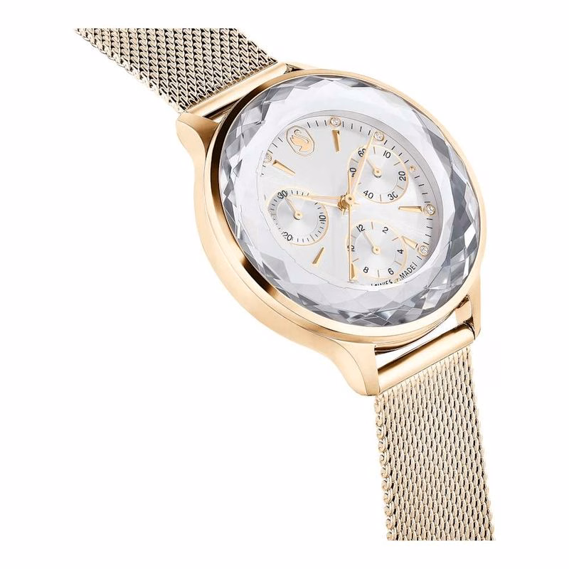 Nova Chrono Uhr, Swiss Made, Metallarmband, goldfarben, champagnerfarbenes Finish