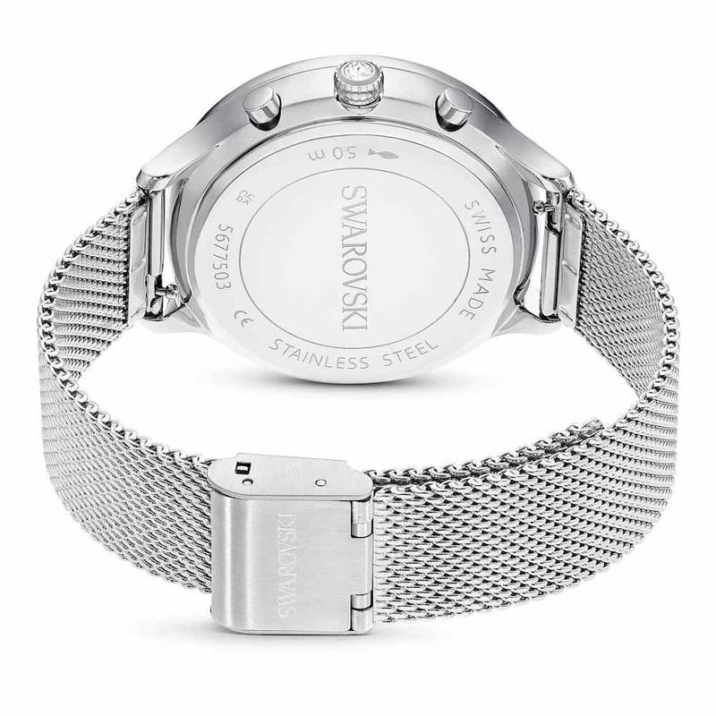 Nova Chrono Uhr, Swiss Made, Metallarmband, silberfarben, Edelstahl