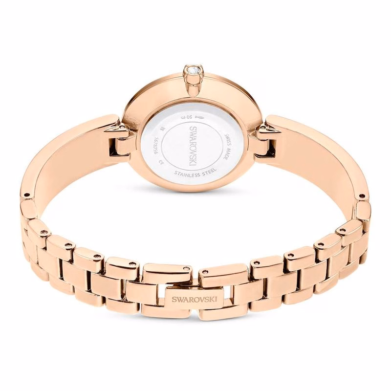 Illumina-Uhr, Swiss Made, Kristallarmband, Rosa, Roségoldfarbenes Finish