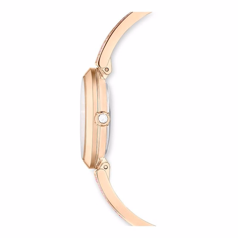 Illumina-Uhr, Swiss Made, Kristallarmband, Rosa, Roségoldfarbenes Finish