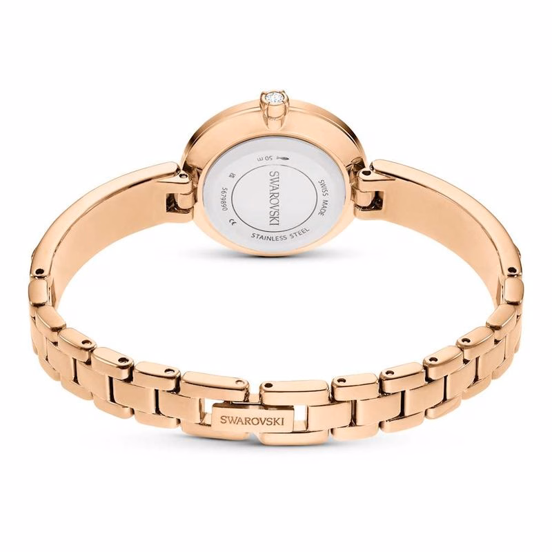 Matrix Armreifuhr, Swiss Made, Kristallarmband, Rosa, Roségoldfarben