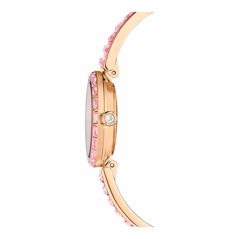 Matrix Armreifuhr, Swiss Made, Kristallarmband, Rosa, Roségoldfarben