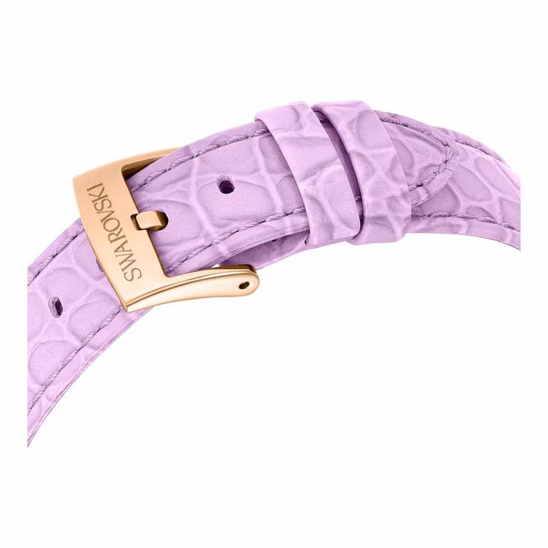 Octea Chrono Uhr, Swiss Made, Lederarmband, Lila, Roségoldfarbenes Finish