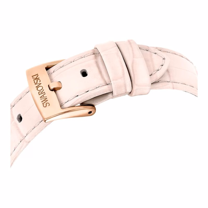 Matrix Tennis Chrono Uhr, Swiss Made, Lederarmband, Rosa, Roségoldfarbenes Finish