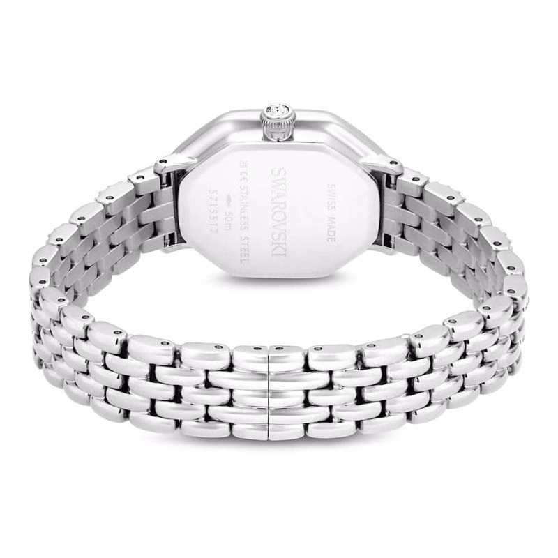 Dextera Octagon Uhr, Swiss Made, Metallarmband, silberfarben, Edelstahl