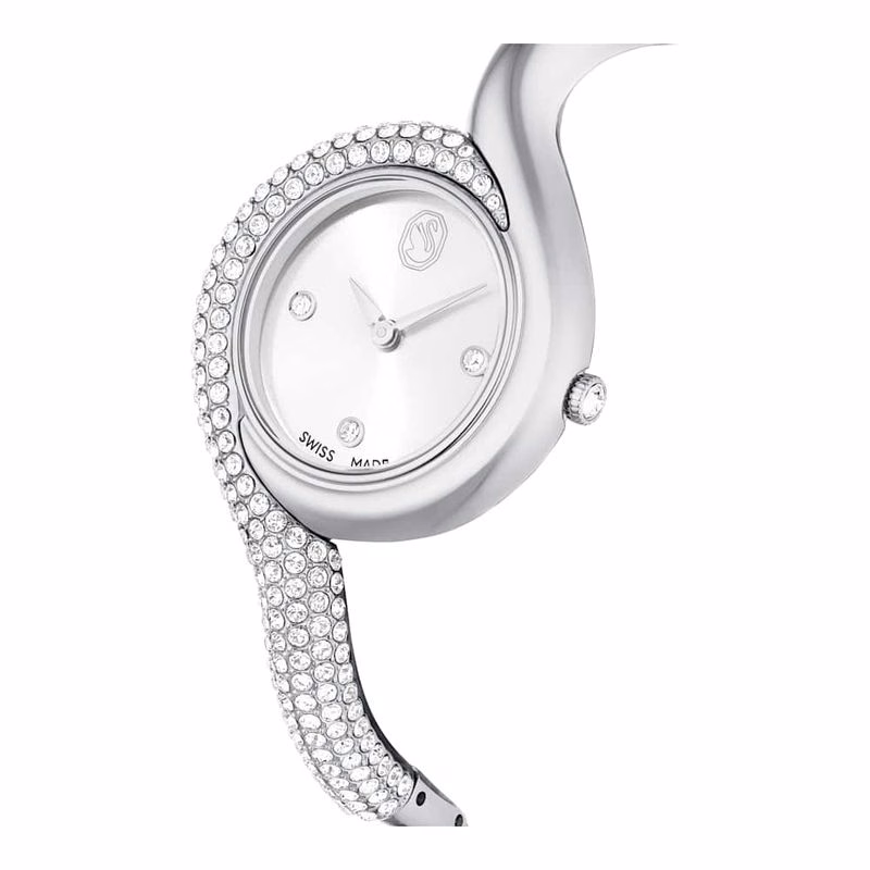 Dextera Asymmetrische Uhr, Swiss Made, Metallarmband, Silberfarben, Edelstahl