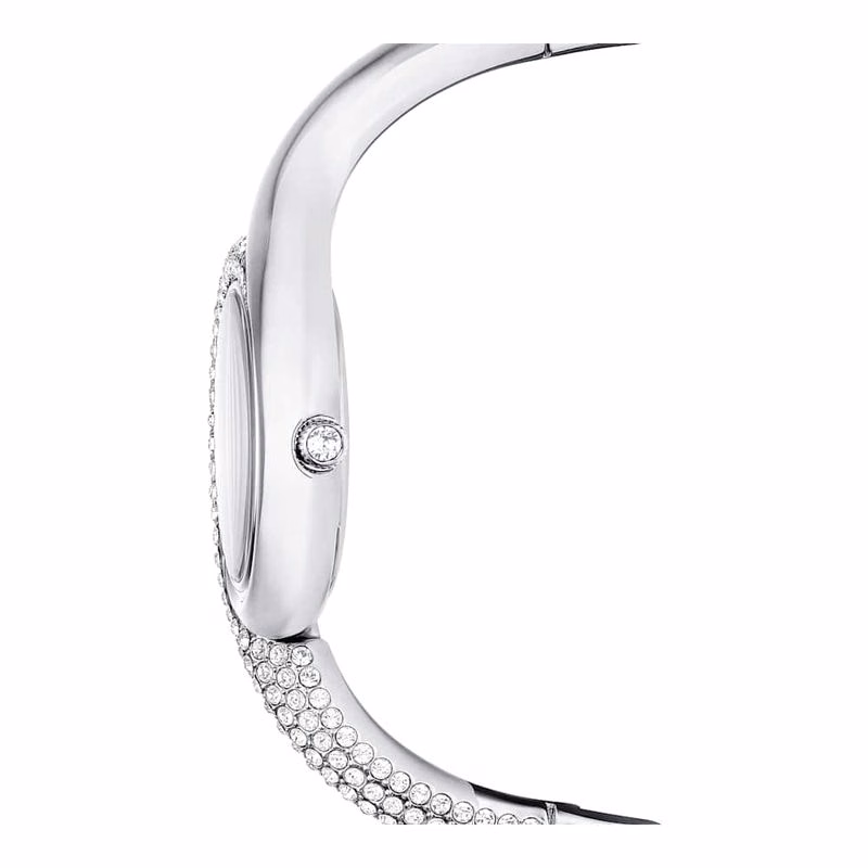 Dextera Asymmetrische Uhr, Swiss Made, Metallarmband, Silberfarben, Edelstahl