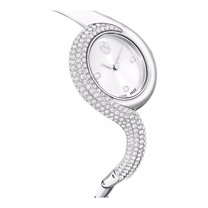 Dextera Asymmetrische Uhr, Swiss Made, Metallarmband, Silberfarben, Edelstahl