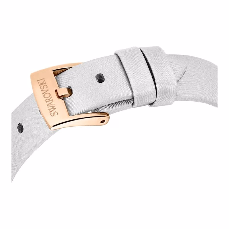 Matrix Tennisuhr, Swiss Made, Lederarmband, Grau, Roségoldfarbenes Finish