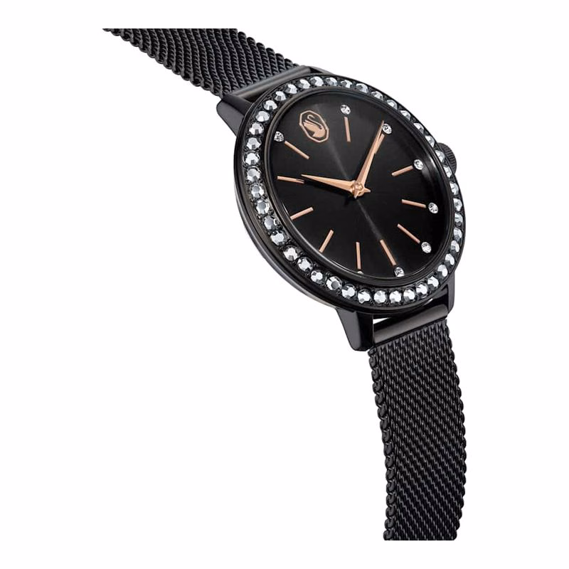 Certa Uhr, Metallarmband, Schwarz, Schwarze Oberfläche