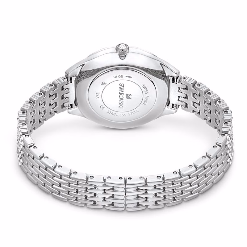 Attract Uhr, Swiss Made, Pavé-besetzt, Metallarmband, silberfarben, Edelstahl