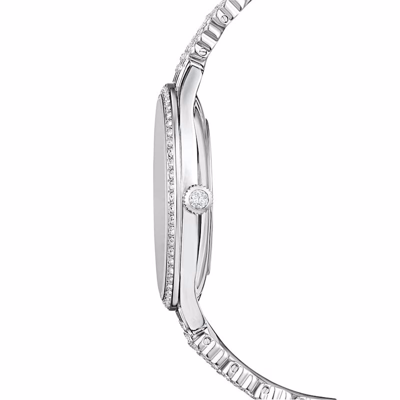 Attract Uhr, Swiss Made, Pavé-besetzt, Metallarmband, silberfarben, Edelstahl